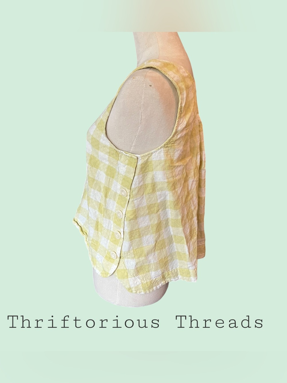 Madewell Side-Button Tank Top in Gingham Check - Picture 4 of 7